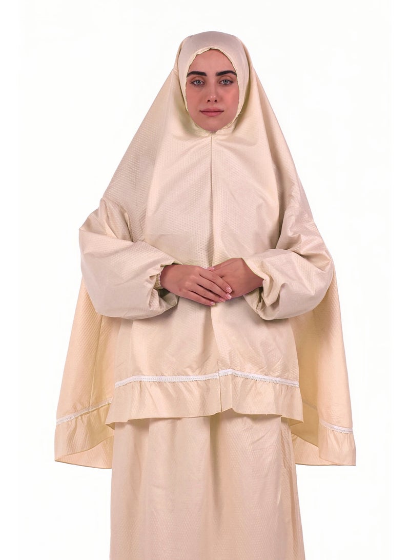 AL BENT AL SHARQIEH Two pieces islamic prayer robe dress set with sleeve - Image 2